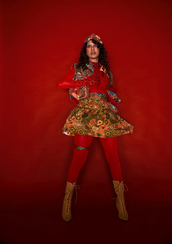 Pinwheel Print Tennis Skirt & Fluid Shirt Co-ord Set image 0