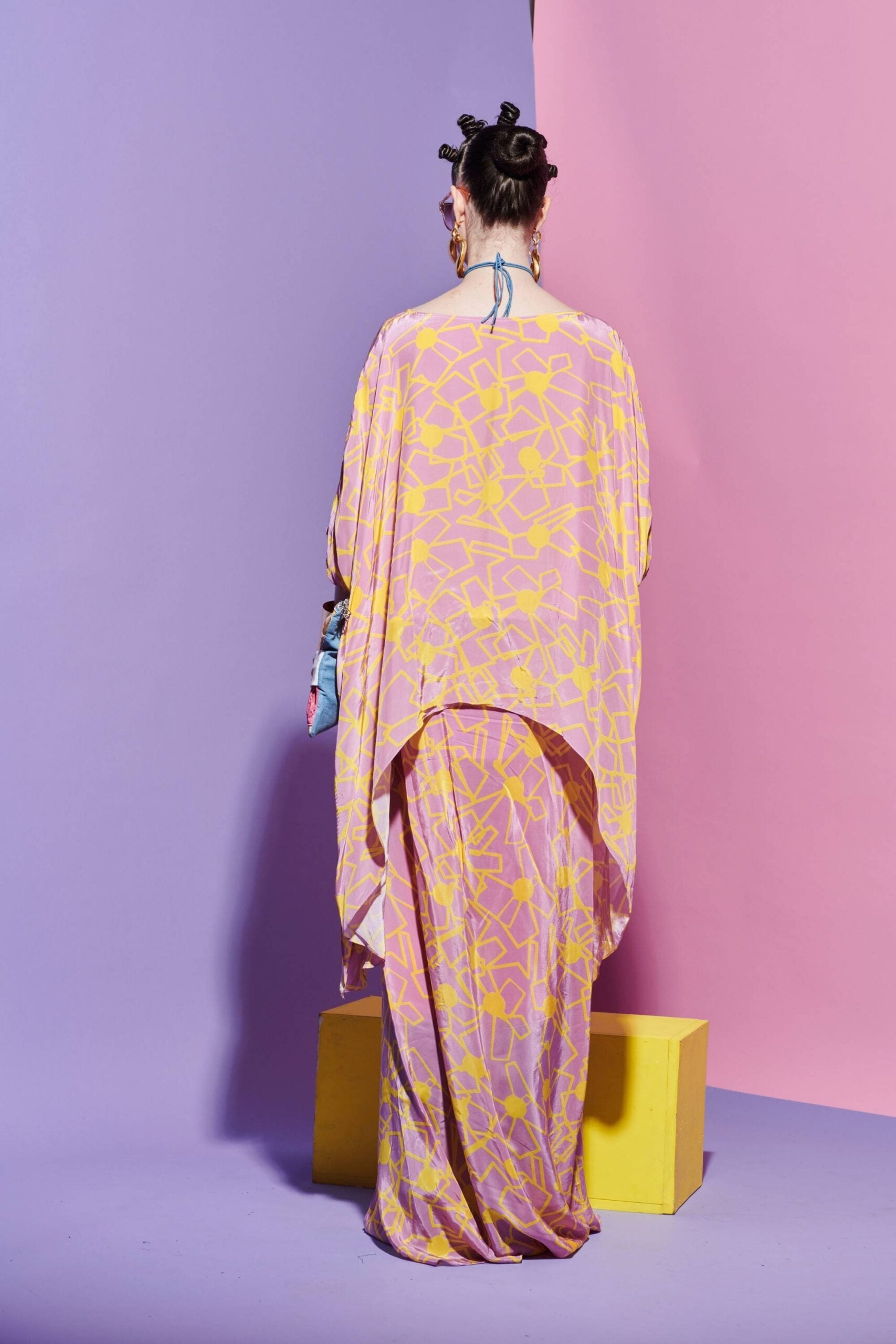 Fan Print Co-ord Set – Tucked-In Middle Top + Sarong Skirt image 2