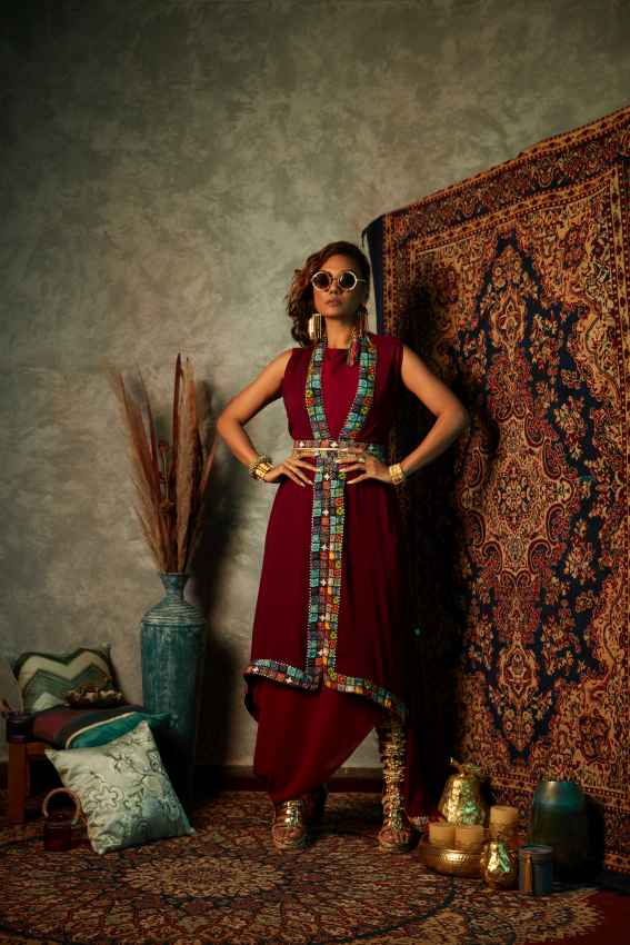 Purple with Tile Border Cape image 0