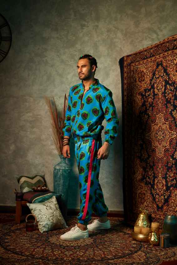 Blue Blotch Bomber Jacket image 1