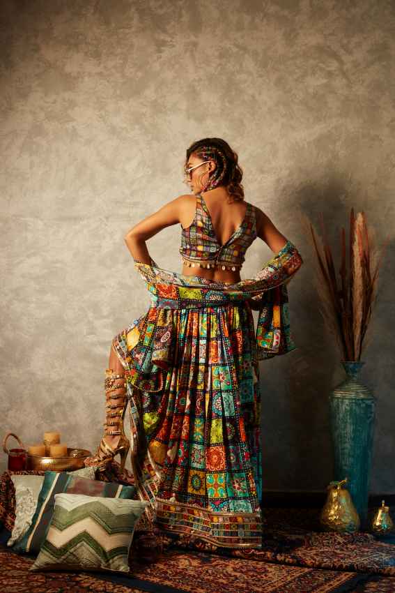 Big Tile Printed Lehenga image 2