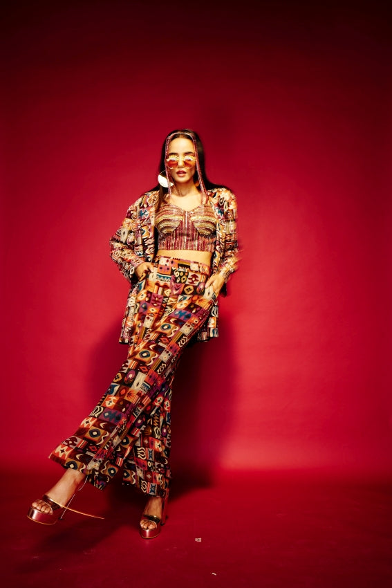 Tribal Maroon Pant image 0