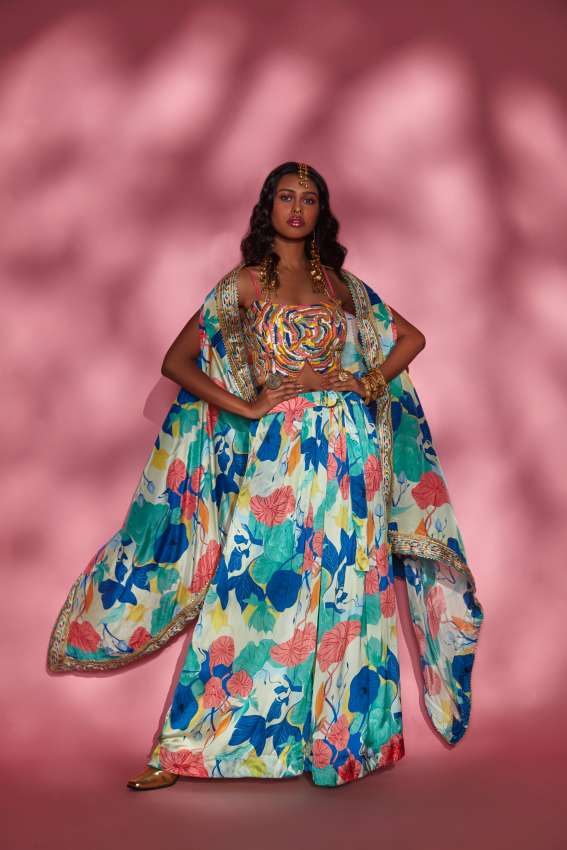 Floral d ring extra flare pant image 0