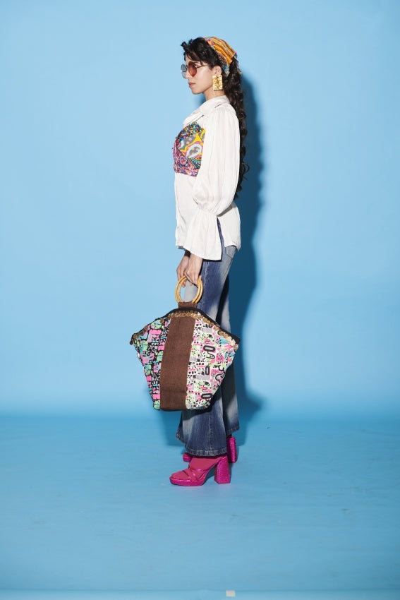 Tile Sash Corset Shirt Set with Circular Flounce Sleeves image 2