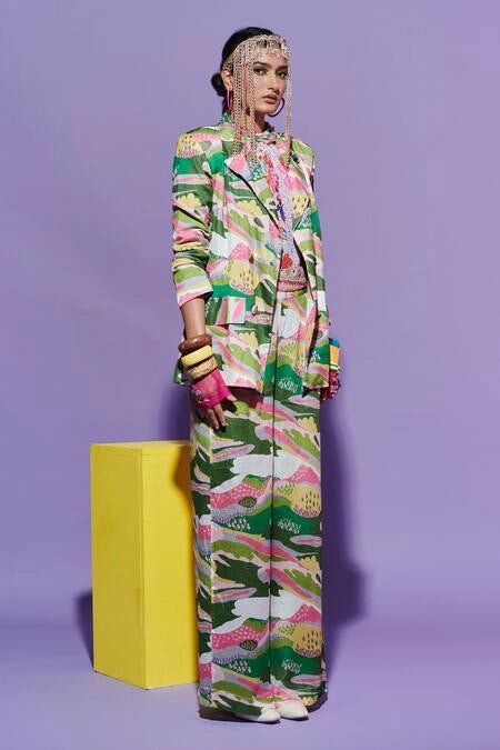 Blazer in scenery print image 1