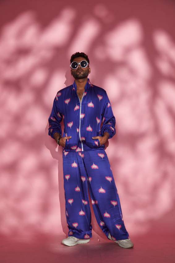 purple lotus bomber jacket image 0