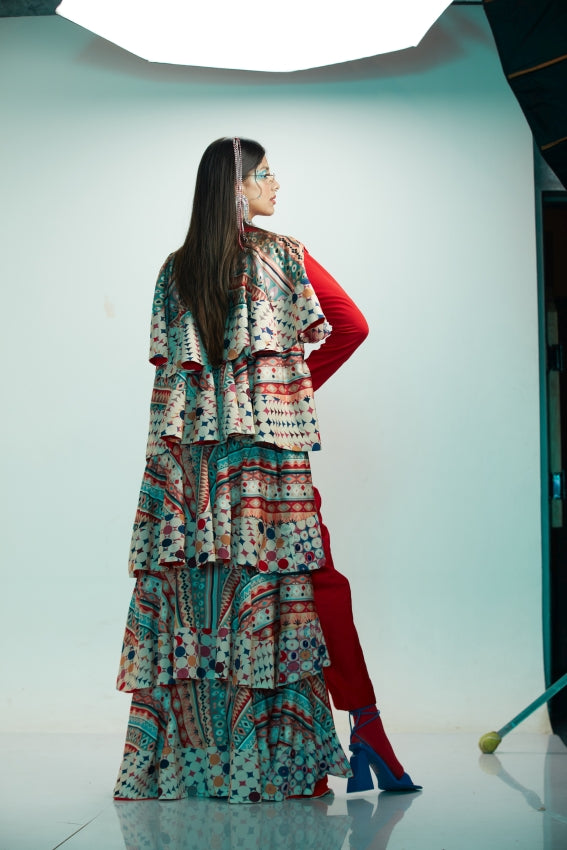 Polka-Tribal Long Jacket image 1