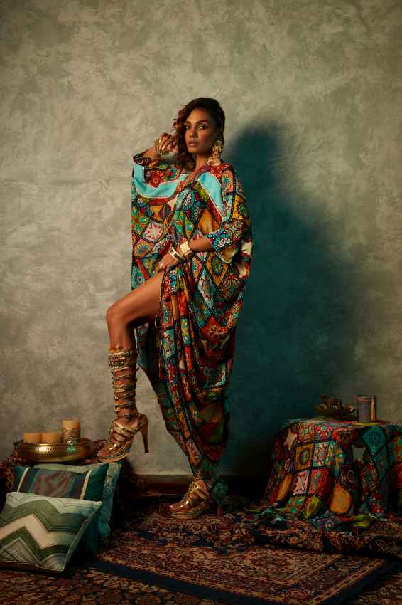Big Tile Drawstring Kaftan image 1
