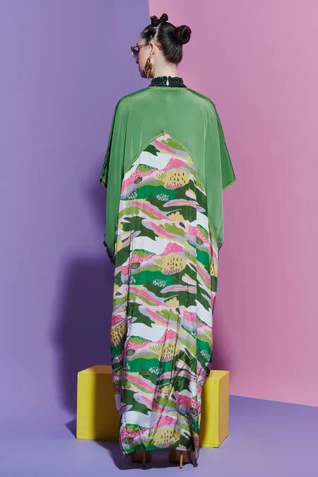 Scenery Print Kaftan Dress image 3