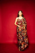 Tribal Maroon Saree image 0