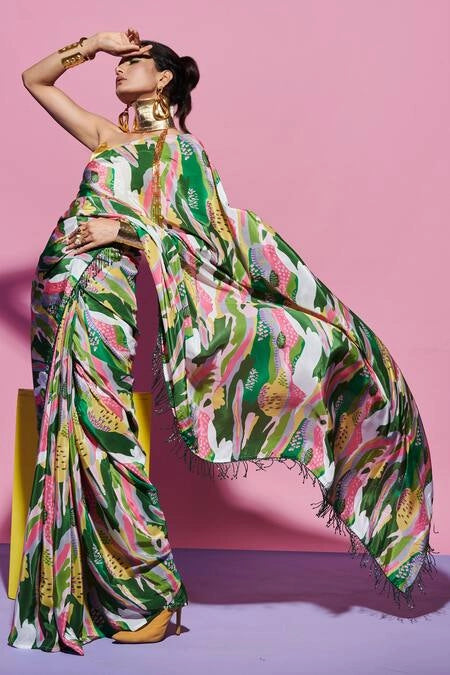 Saree in Scenery Print image 1