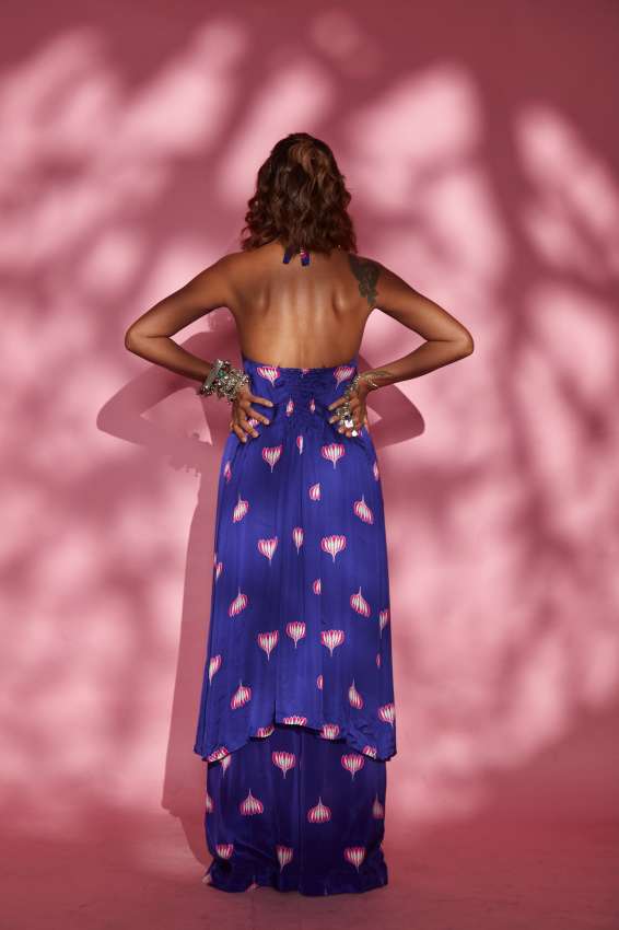 Purple lotus Halter tunic image 2