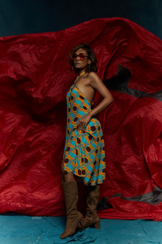 Floral one shoulder kaftan image 2