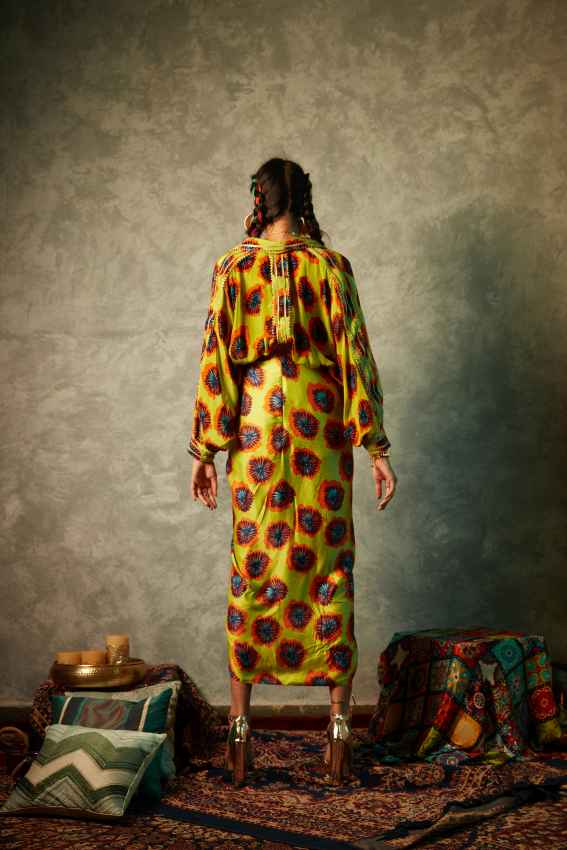 Lime Blotch Oversized Flare Shirt image 2