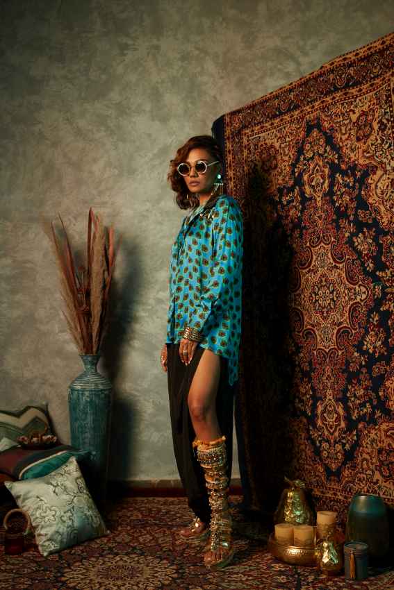 Blue Blotch Black Collar Shirt image 2