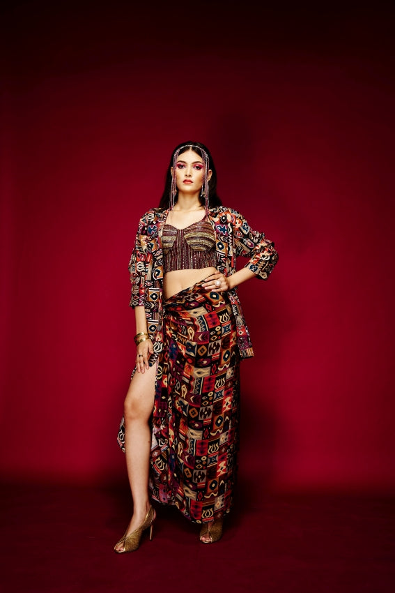 Tribal Maroon Sarong image 0