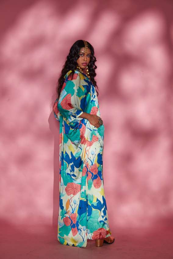 floral half and half shirt image 1