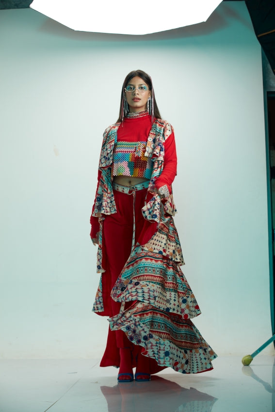 Polka-Tribal Long Jacket image 0