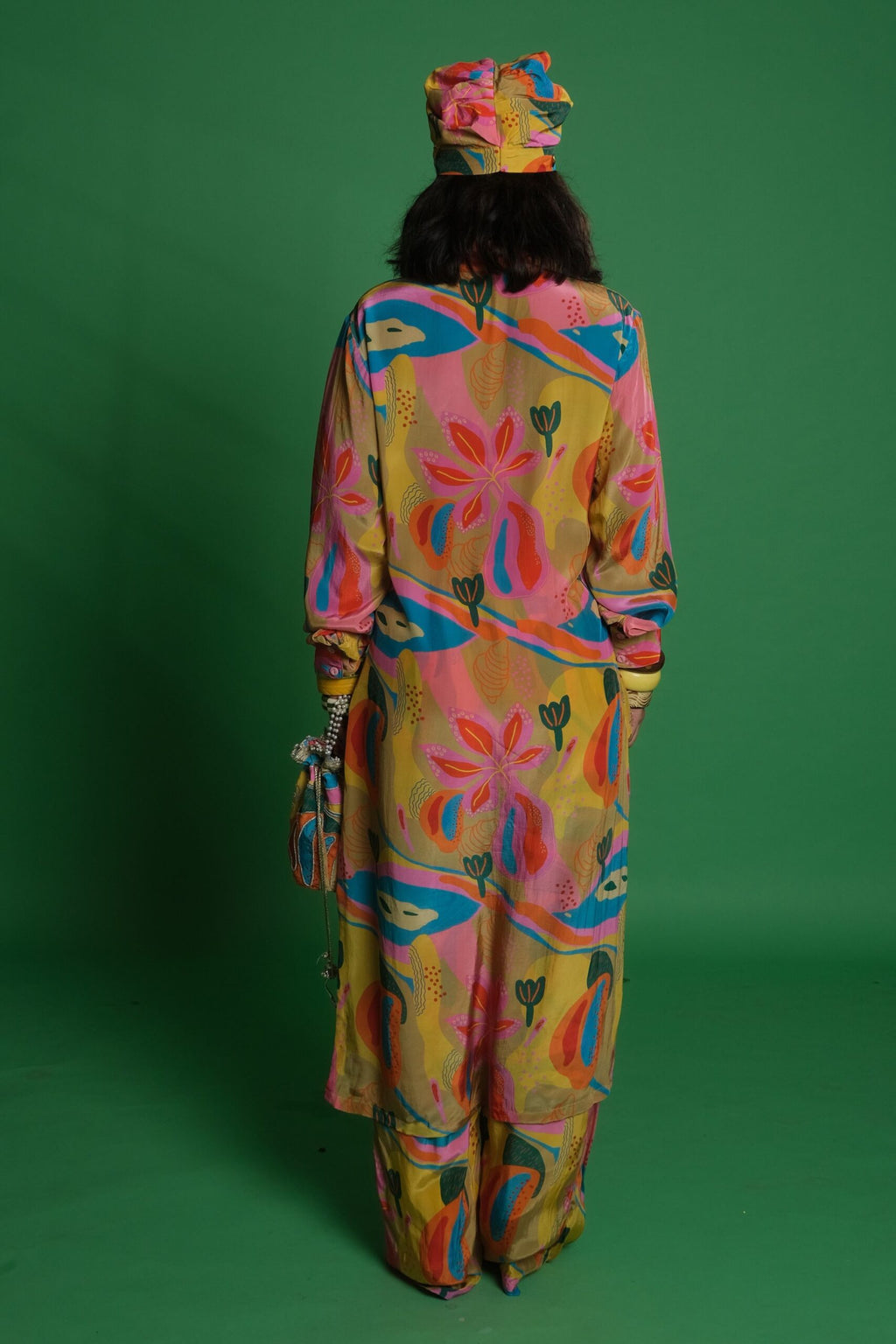 Croissant Print Shirt Kurta with Matching Palazzo Pants image 2