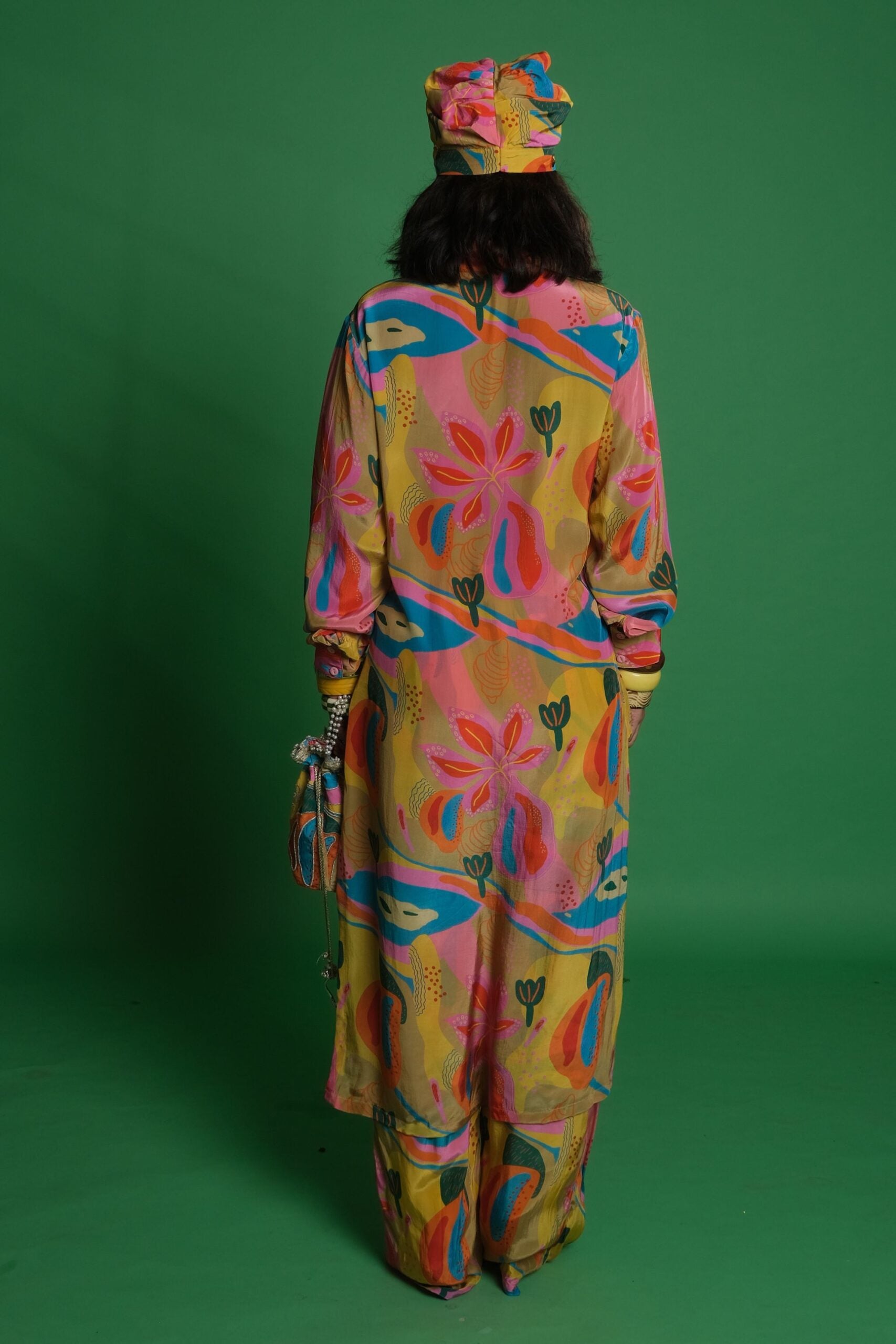 Croissant Print Shirt Kurta with Matching Palazzo Pants image 2