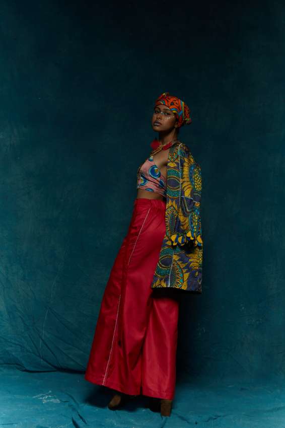 big blue lazer cut hem jacket image 2