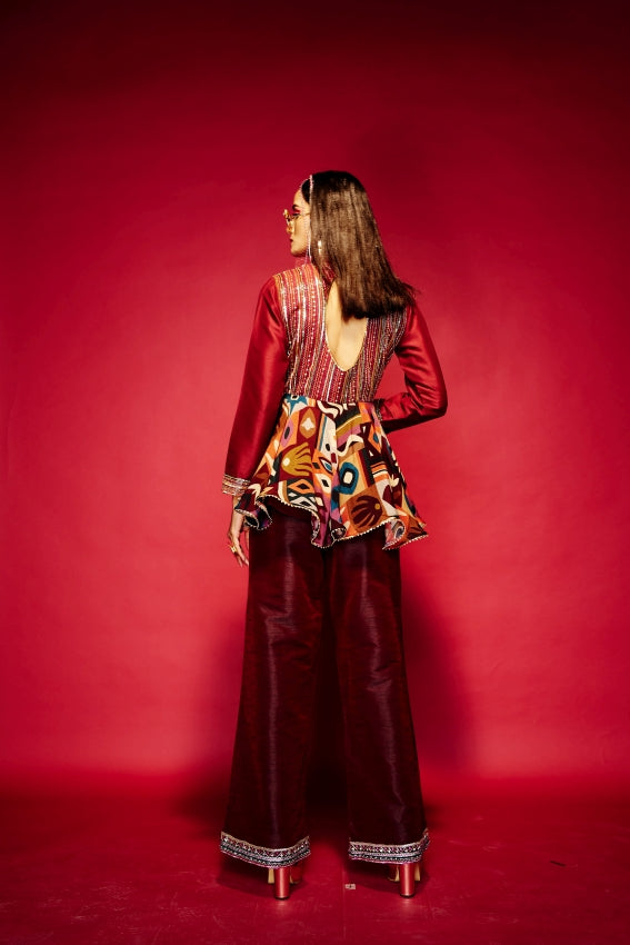 Tribal Maroon Anarkali image 1