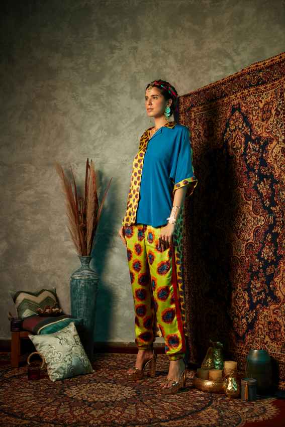 Lime Blotch and Blue Half &amp; Half Shirt image 2