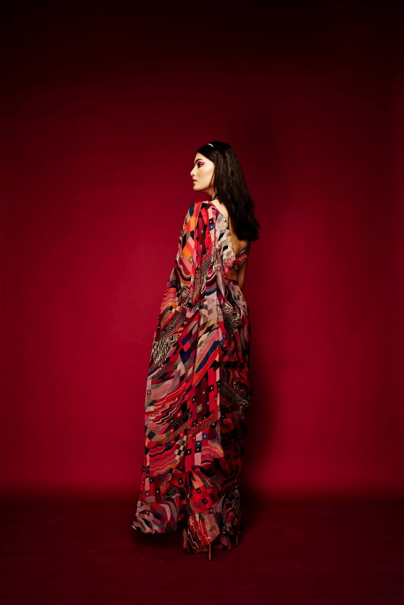 Organza Folk Saree image 2