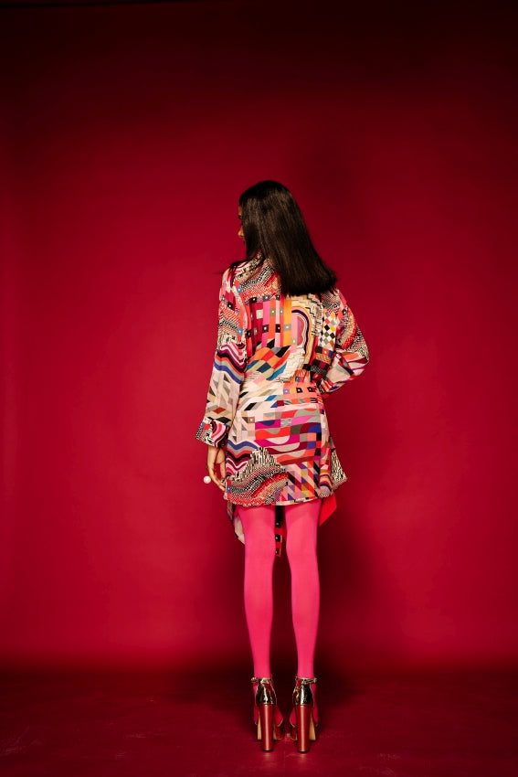 Half/Half Dress Folk And Red image 1