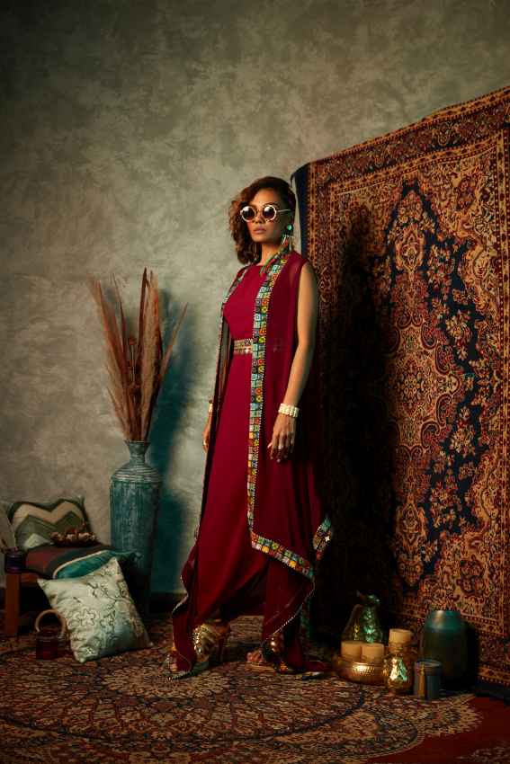 Purple with Tile Border Cape image 1