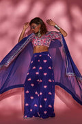 Purple lotus print palazzo image 0