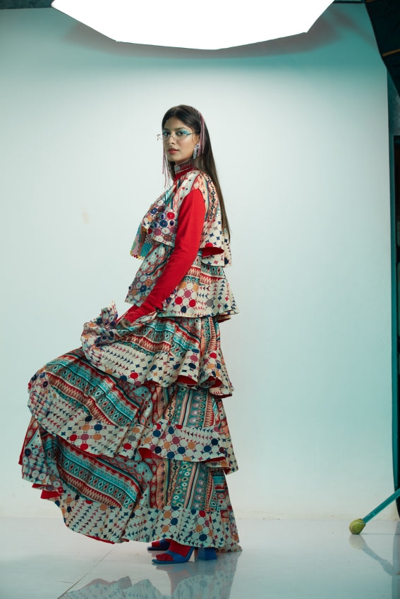 Polka-Tribal Long Jacket image 2