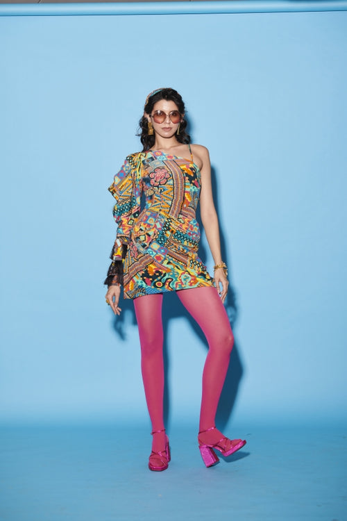 Aztec One Shoulder Dress image 0