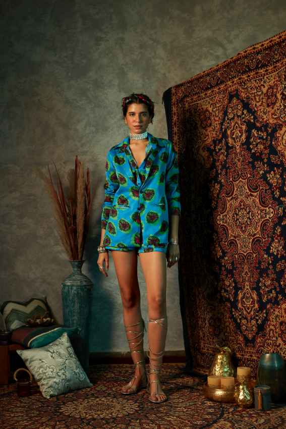Blue Blotch Printed Shirt image 0