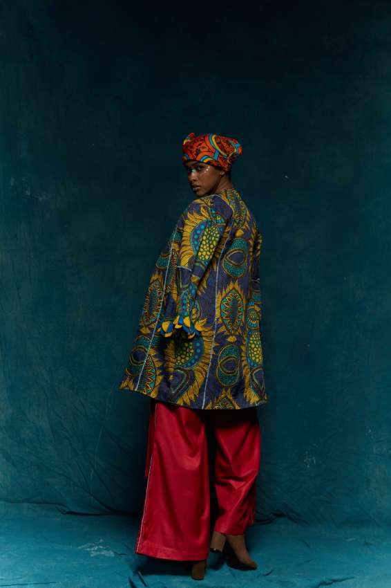 big blue lazer cut hem jacket image 1