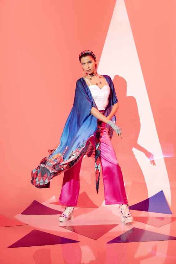 Building Print Frill Cape image 0