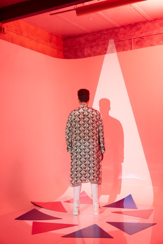 Green Triangle Print Cowl Kurta image 1