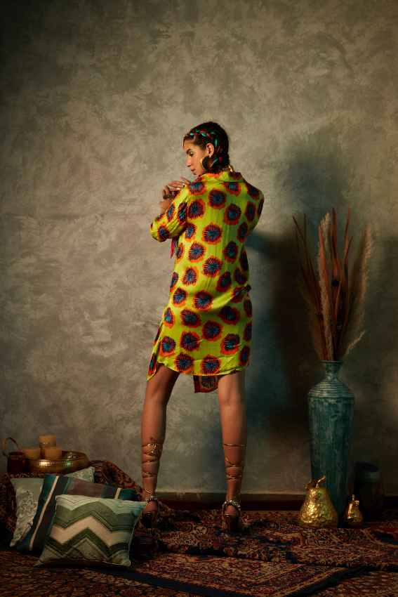 Orange Blotch Half &amp; Half Dress image 2