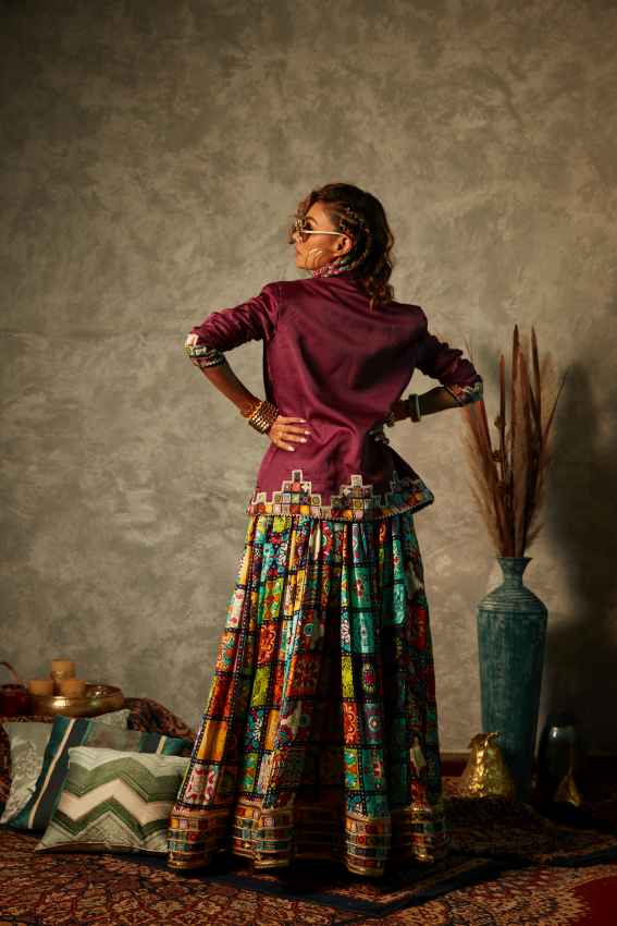 Purple Jacket with Tile Print Border image 2