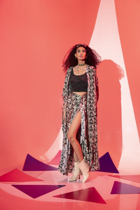 Green Triangle Sarong Skirt image 1