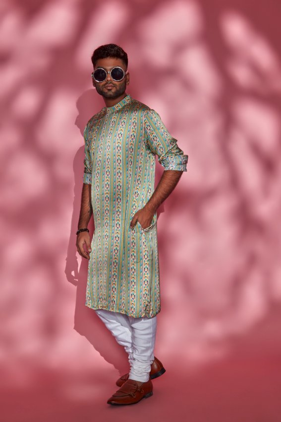 floral border kurta image 0