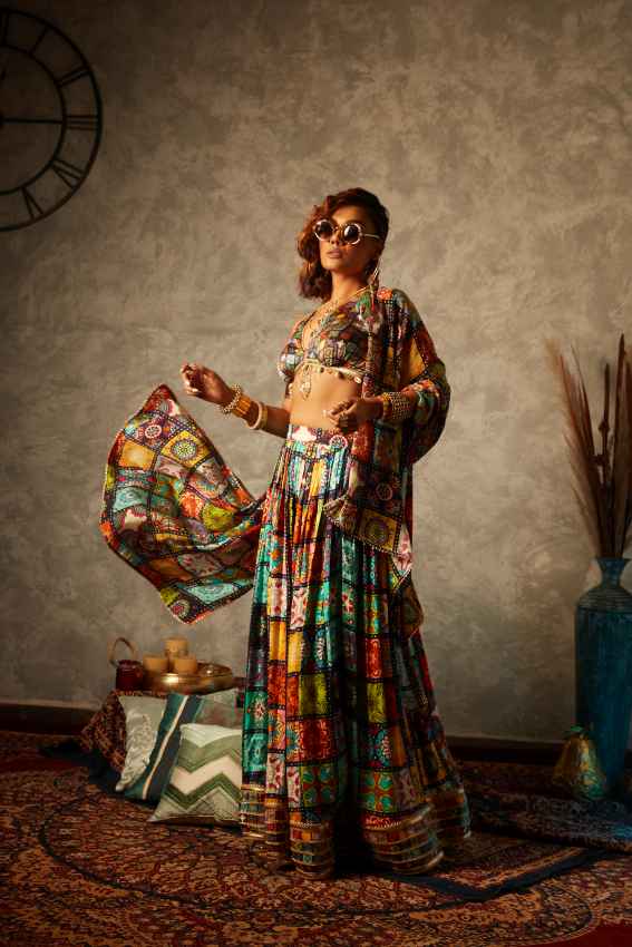 Big Tile Printed Lehenga image 1