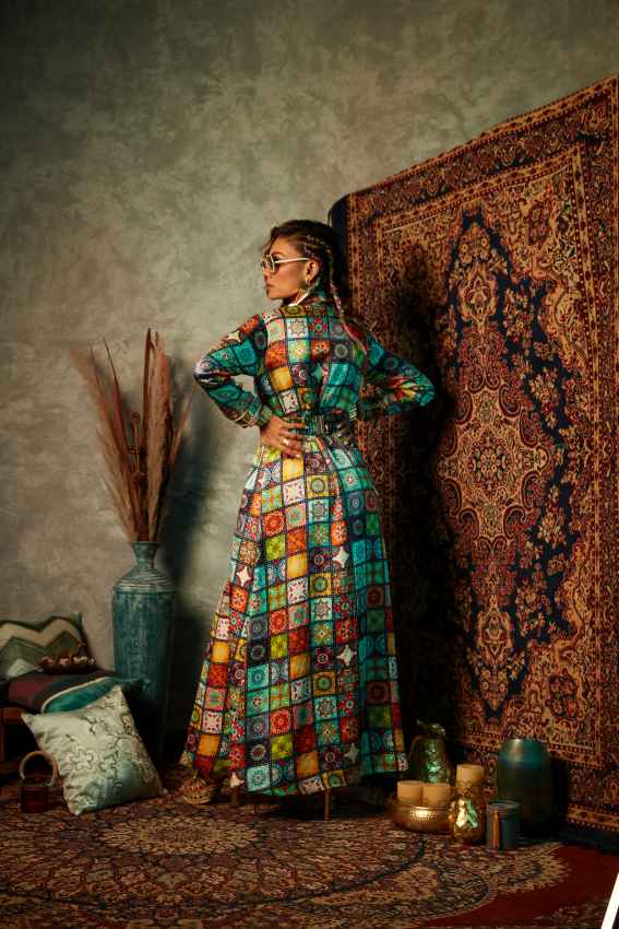 Big Tile &amp; Small Tile Blazer Maxi Dress image 2