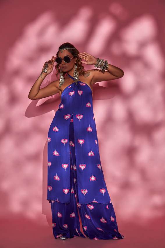 Purple lotus Halter tunic image 0