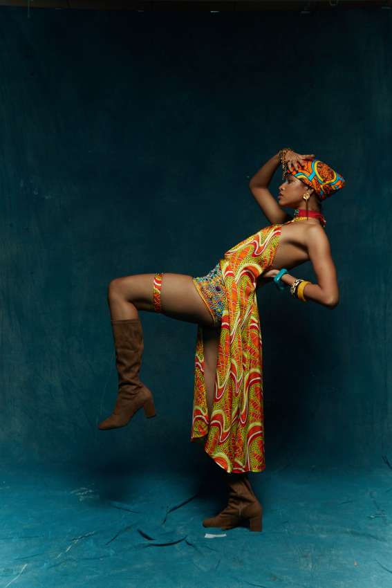 Yellow orange wheel Halter tunic image 2