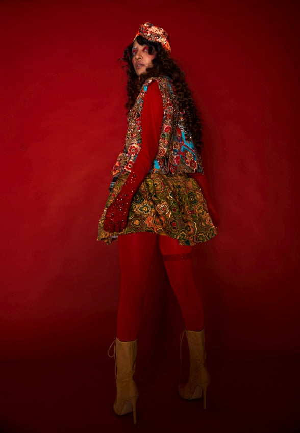 Pinwheel Print Tennis Skirt & Fluid Shirt Co-ord Set image 2