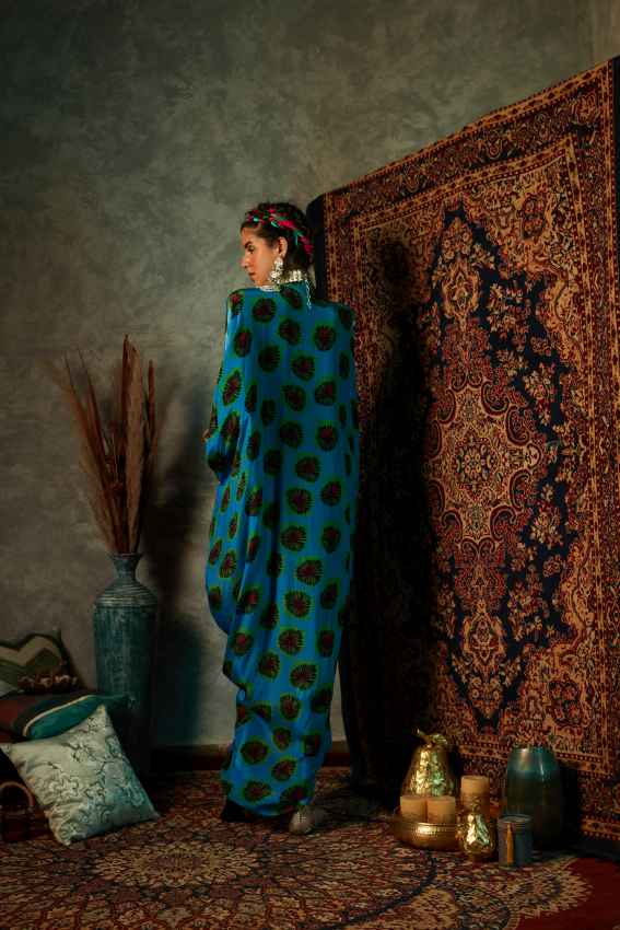 Blue Blotch Drawstring Kaftan image 2