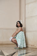 Mint Embroidered Double Layer Dress – Ethereal Movement, Modern Elegance image 0