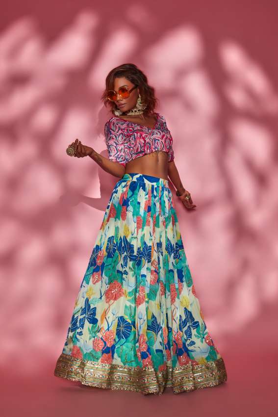 Pink purple floral blouse image 0
