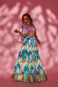 Pink purple floral blouse image 0